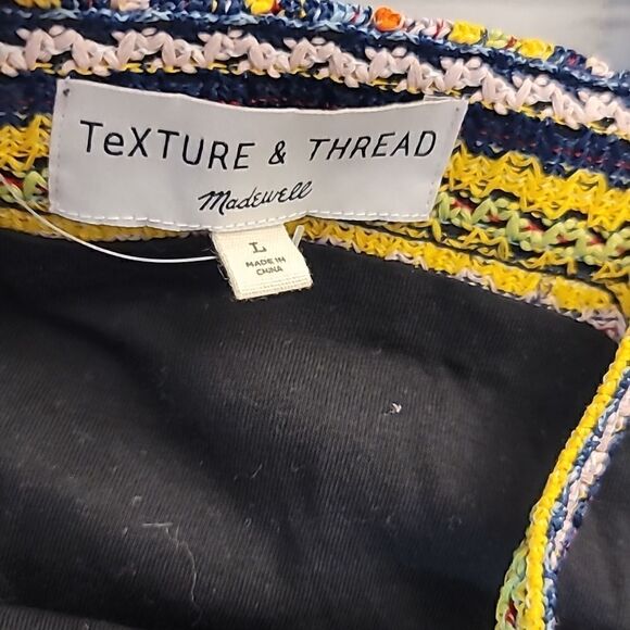 Madewell Texture and Thread Vintage Style Tie Shoulder Crop Top - Picture 3 of 6